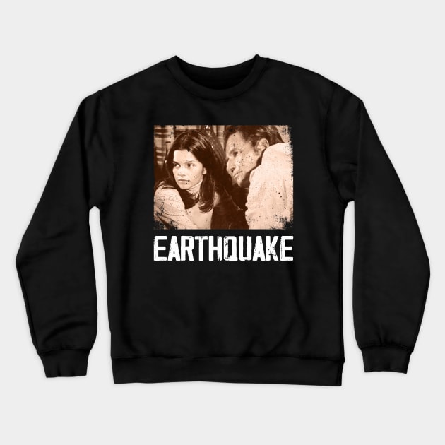 The Big One Hits Hollywood Earthquakes Crewneck Sweatshirt by GodeleineBesnard